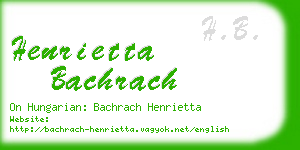 henrietta bachrach business card